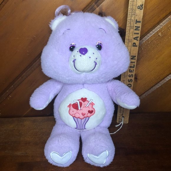 Care Bears Share Bear Anniversary Purple Milkshake Plush 13" Carlton Cards - Picture 10 of 10
